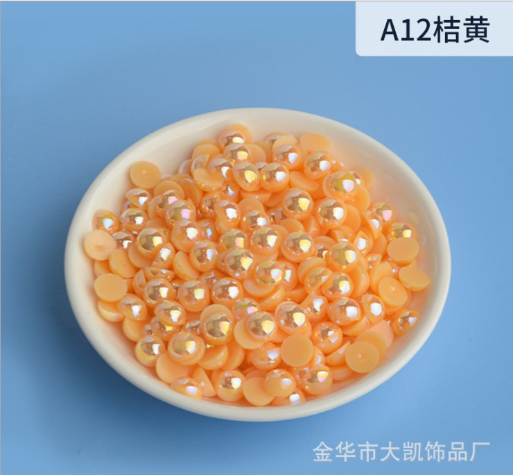 AB Water Lily, AB semi-circular pearl, mobile beauty, AB semi-circular pearl, diy nail art, pearl accessories, flat bottom pic 9