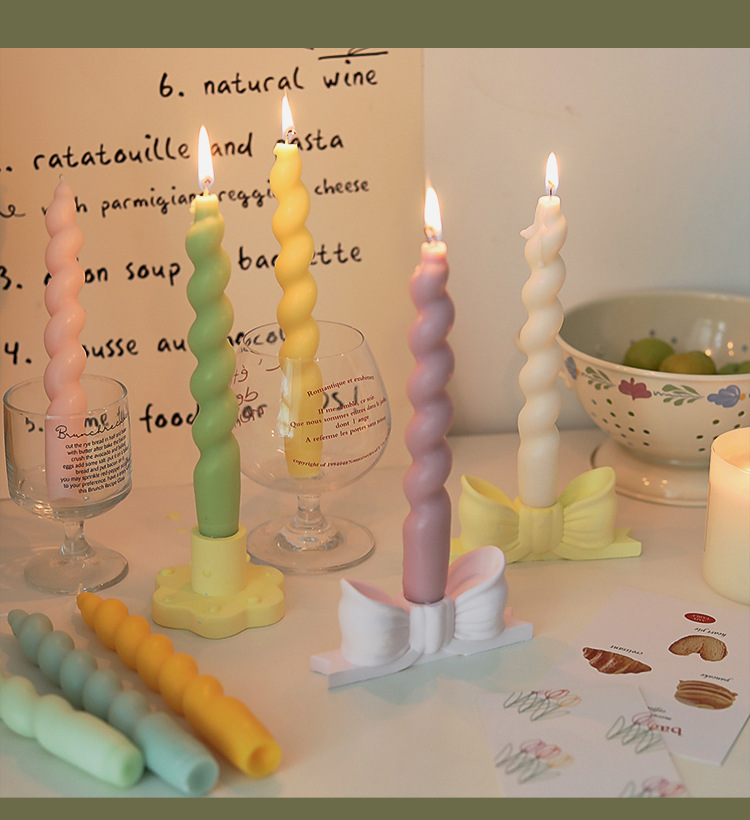 Twisted spiral rod wax, a niche atmosphere fragrance gift candle, handcrafted long rod shape cross-border aromatherapy candle pic 18