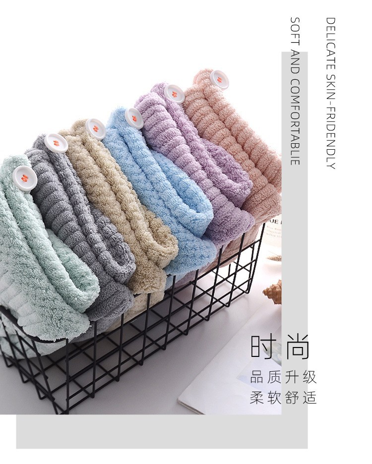 厂家批发家用速干吸水超细纤维干发帽加厚包头巾可擦长头发干发巾详情3