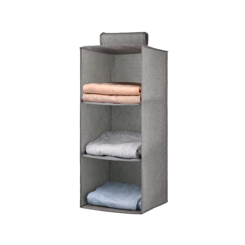 Three-layer foldable wardrobe storage hanging bag, Amazon hanging storage bag, clothing and sweater organization and storage rack pic 1