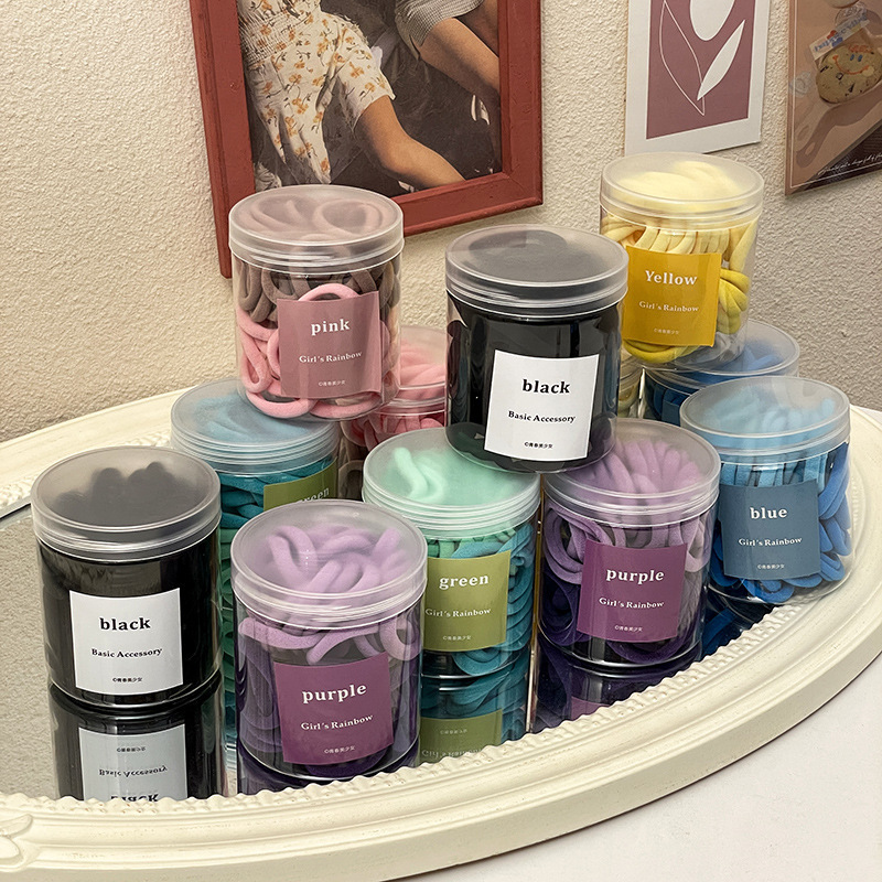 National trend series hair ties, colorful high-elasticity candy-colored rubber bands, hair bands, hair accessories pic 1