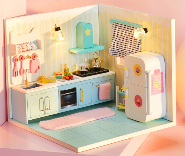 diy mini handmade house model, puzzle, birthday gift, toy pic 1