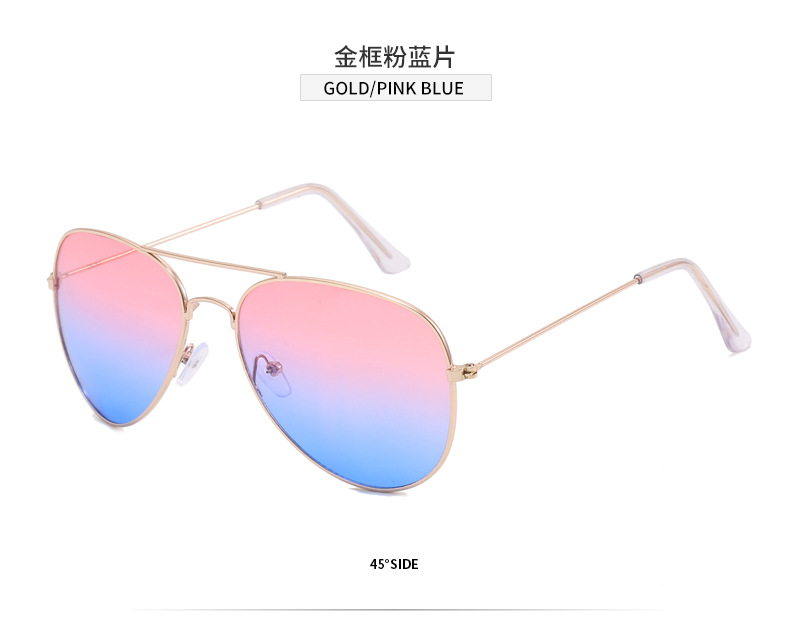 工厂批发男款时尚金属框太阳镜多色商务风飞行员蛤蟆通用款墨镜详情24