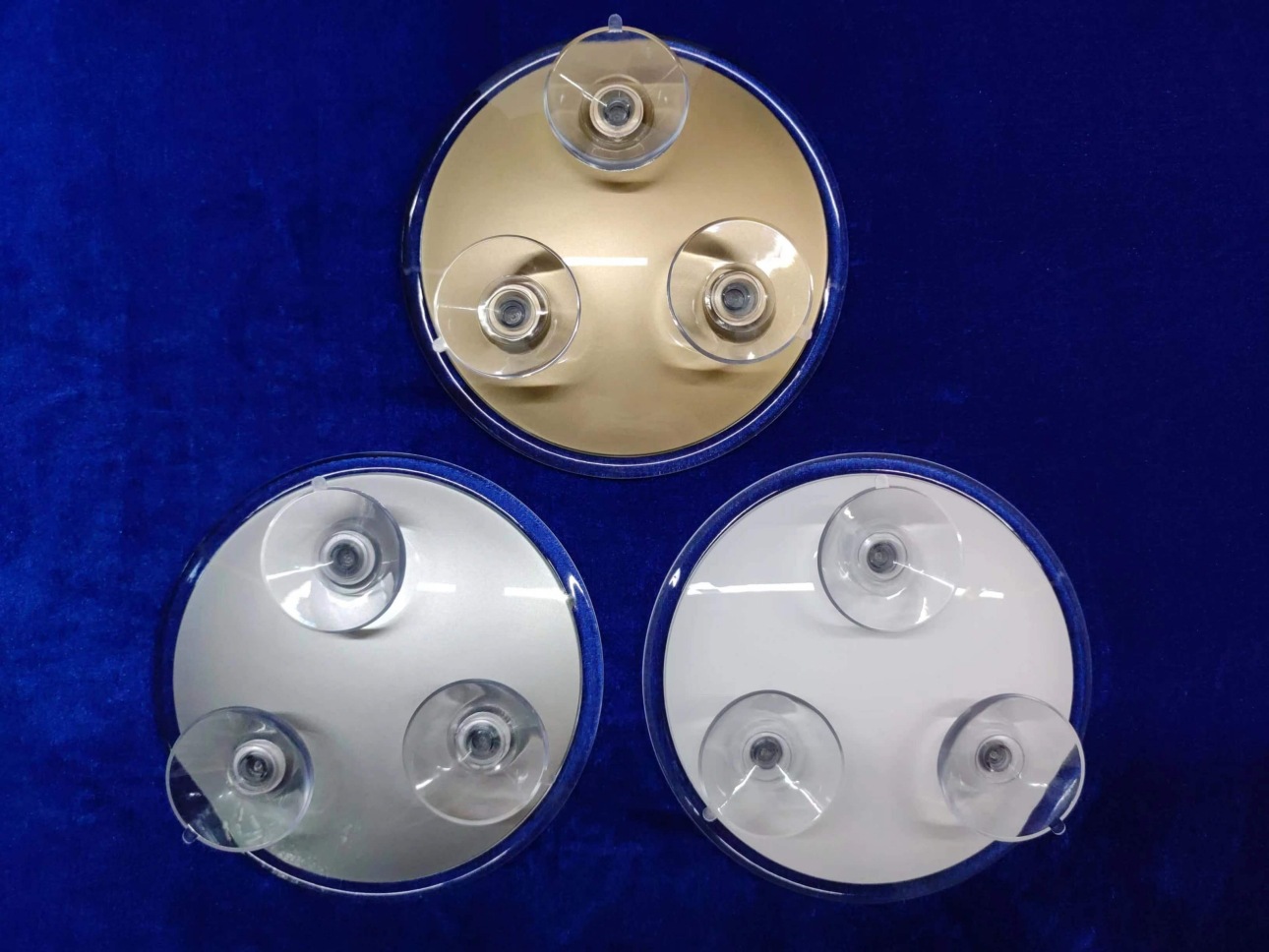 Factory direct supply three-suction φ162mm* 10/15/20x nail-free, convenient, cute, high-sided magnifying makeup mirror pic 7