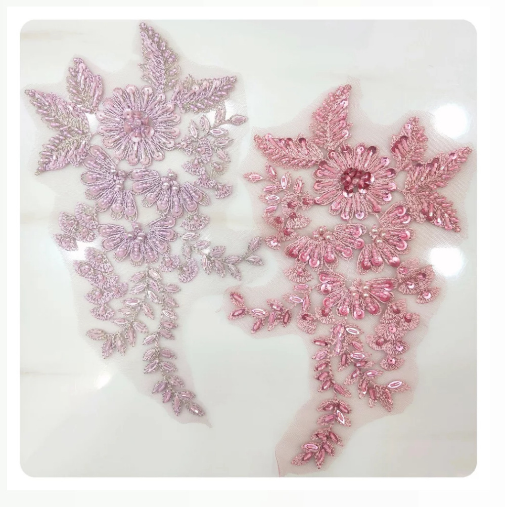网纱钉珠电脑立体绣花diy晚礼服童装婚纱服装辅料刺绣贴花详情5