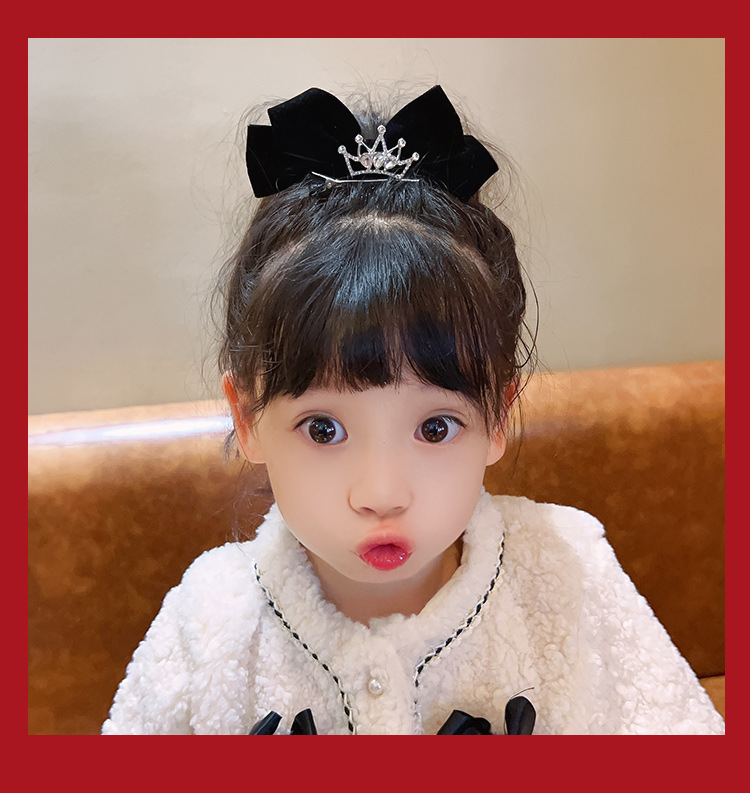 儿童新款皇冠蝴蝶结发夹小女孩新年发饰公主发卡夹子宝宝新款头饰详情10