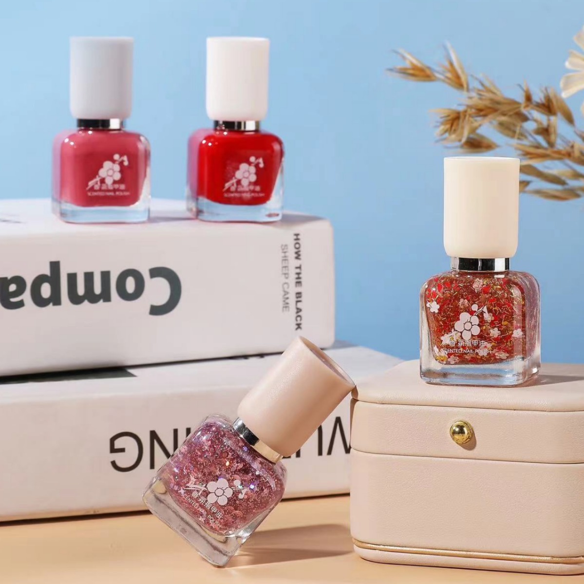 Cross-border new product nail polish, brilliant small nail polish, student nail polish, color aroma, wine red, bright red wholesale pic 6