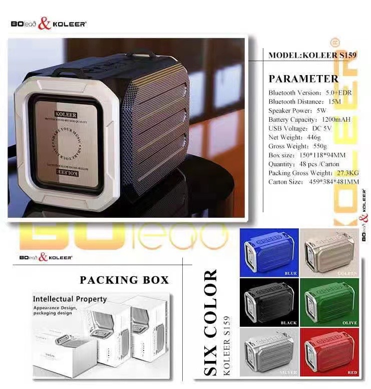 S159 Bluetooth speaker, outdoor wireless card-inserting portable computer, portable outdoor heavy subwoofer, mini speaker pic 2