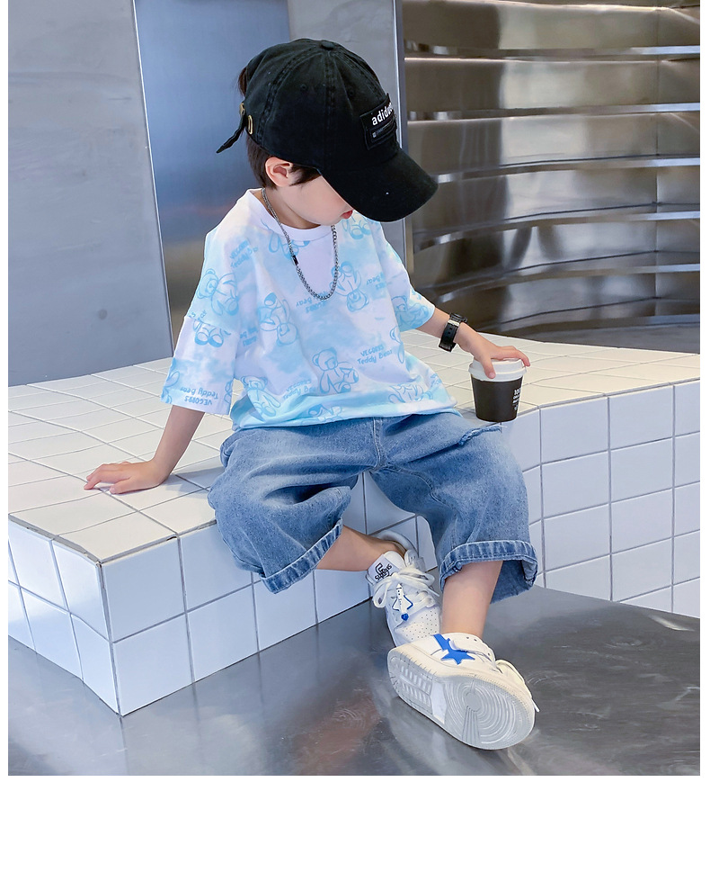 男童t恤短袖纯棉2025新款儿童炸街夏装上衣男孩夏季半袖卡通体恤详情12