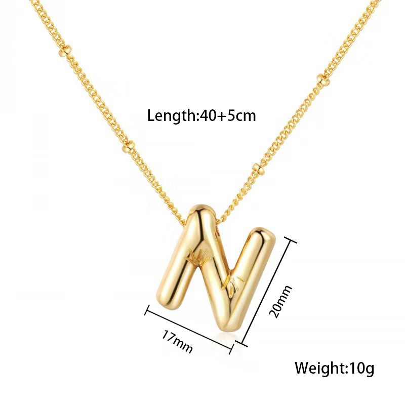 臻茫跨境钛钢网红爆款好看不锈钢项链常规派对气球字母吊坠项链女详情17