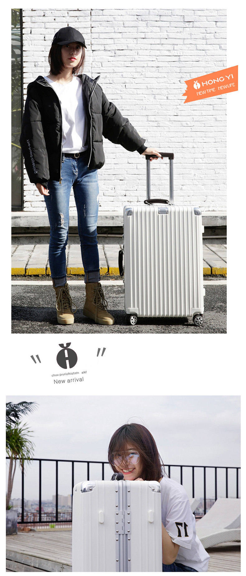 厂家批发行李箱铝框24寸万向轮旅行箱男28寸学生密码箱女拉杆箱详情8