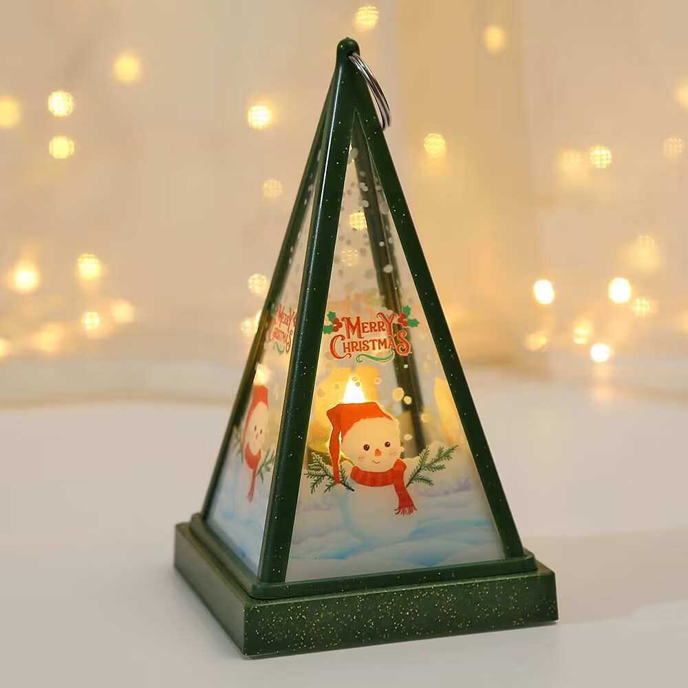 New Christmas decorations: Hand-held triangular wind lamps, night lights, pendants, LED electronic candles, candlestick lights pic 24