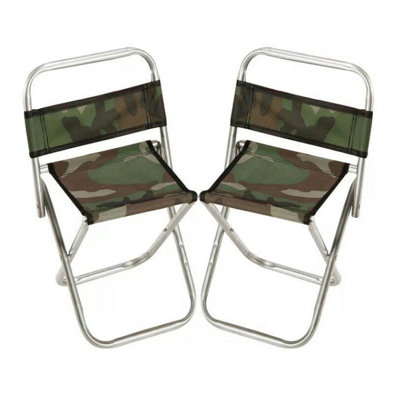 Thickened camouflage backrest stool, outdoor travel portable backrest chair, fishing folding stool, telescopic metal stool pic 9
