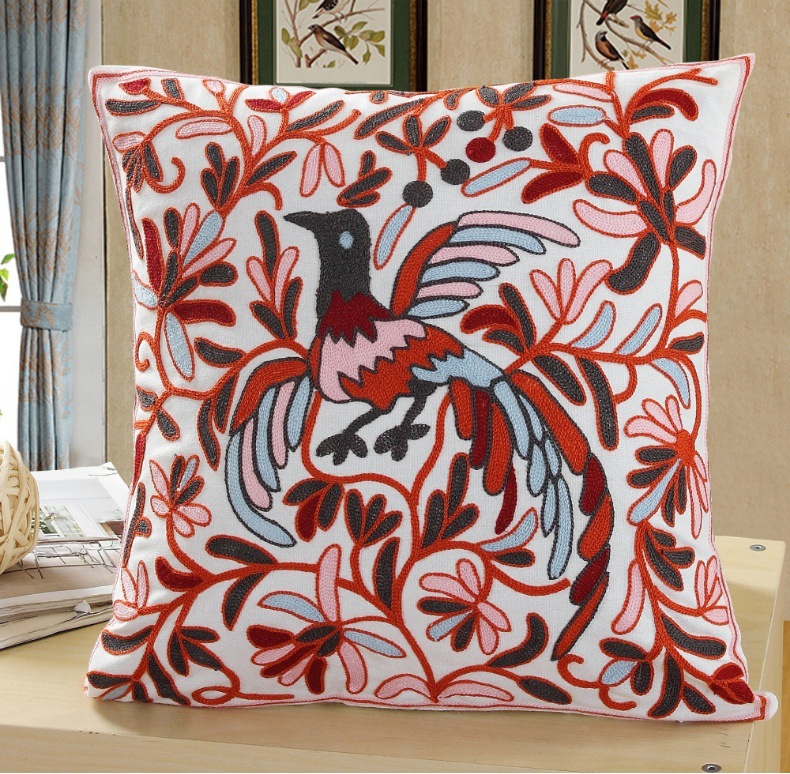Hot-selling floral embroidery pillowcases, ins sofa, living room cushions, soft bed cushions, office cushions, ins style pic 8