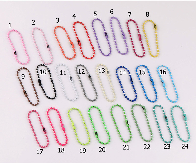 A variety of DIY colorful bead chains, jewelry accessories, lacquered iron bead chains, metal lacquered bead chains, luggage pendants, and tag chains pic 18