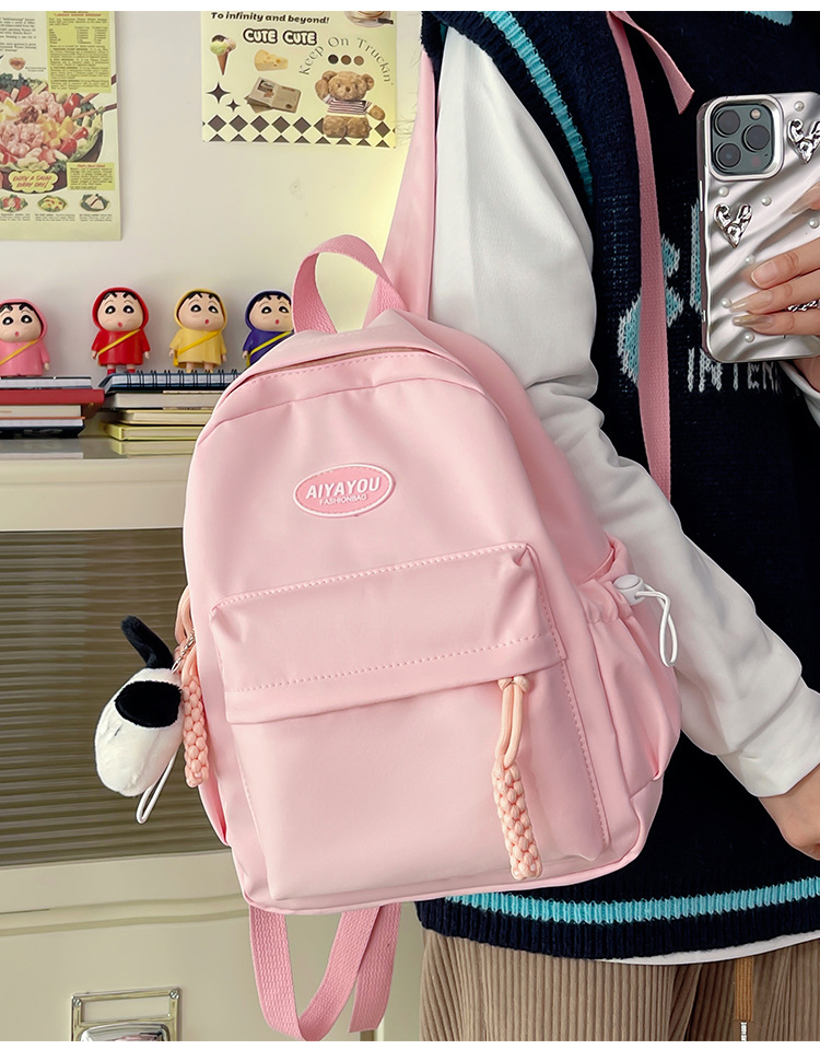 书包男高中生日系简约大容量新款双肩包女初中大学生百搭电脑背包详情7