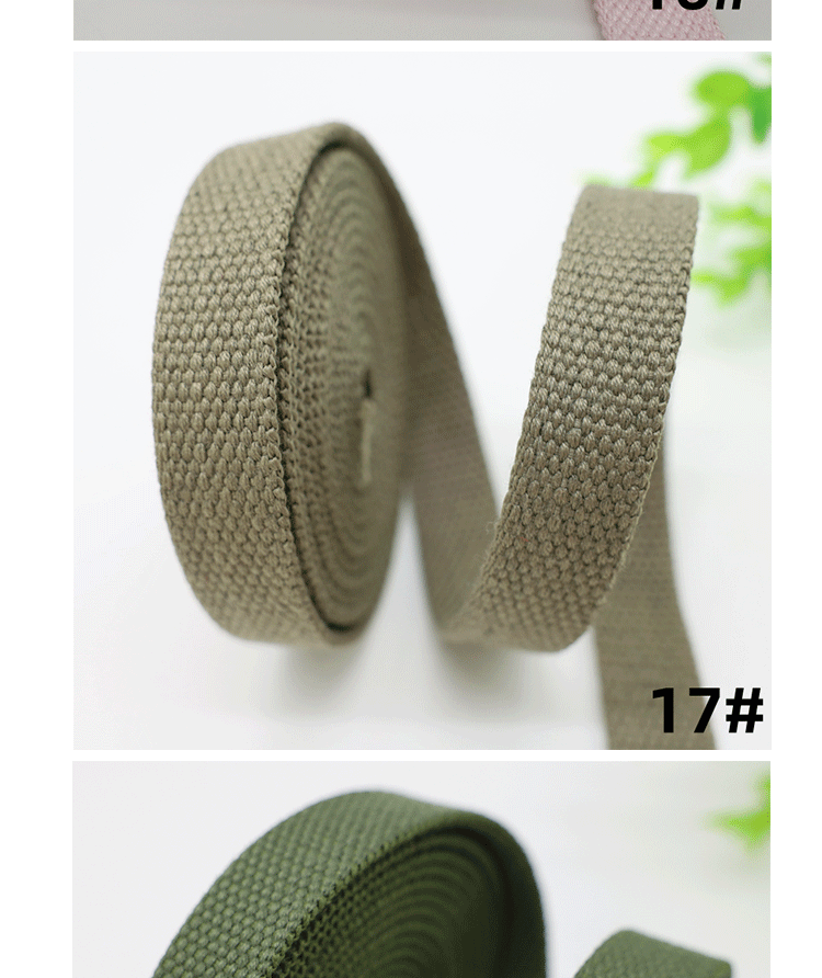 Factory direct supply of 18-20MM wide thickened cotton woven straps, canvas bag straps, hand shoulder straps, waist belts, binding straps and accessories pic 14