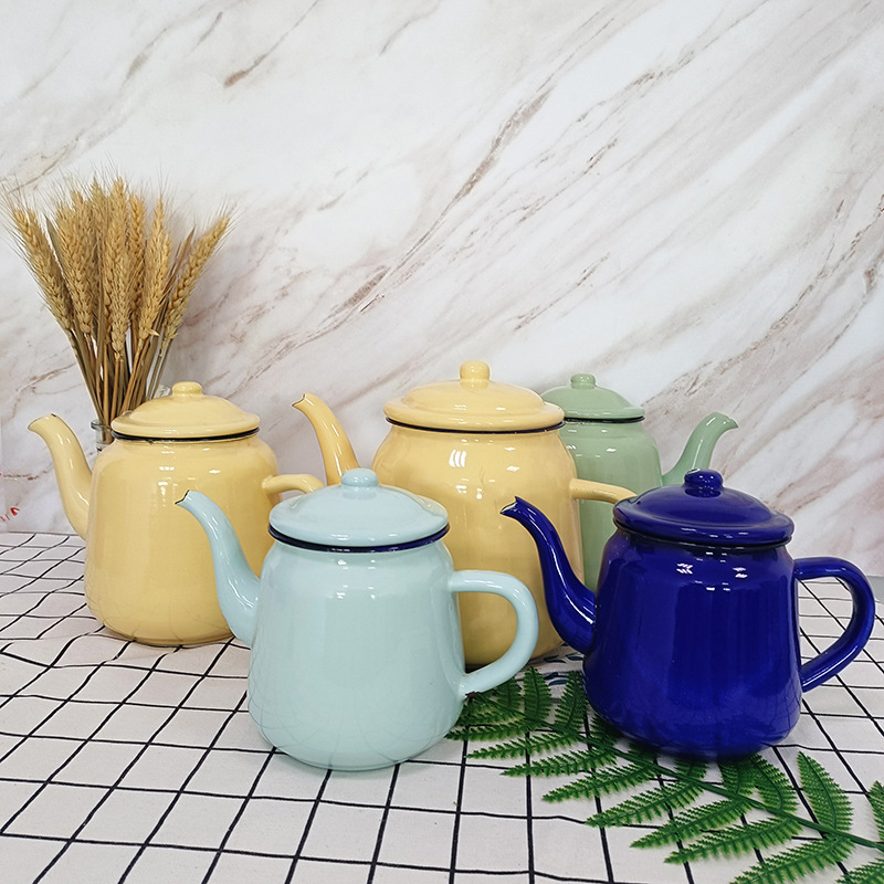 24-26cm俄罗斯花搪瓷特厚炖锅双耳加厚家用汤锅珐琅炖锅平底锅可详情13