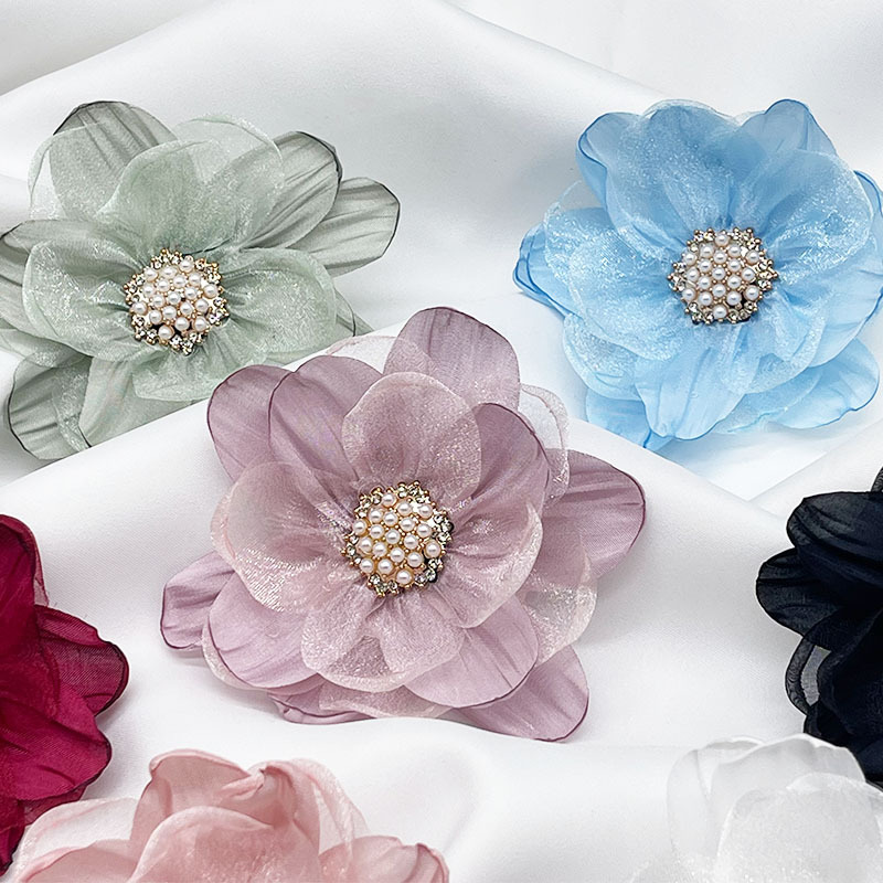 Super fairy-like Korean-style tulip hair tie, bright silk screen, diy bow, rubber band, niche three-dimensional flower headwear accessory pic 1