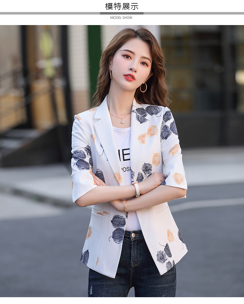 A short printed mini suit jacket for women, 2020 spring new style, a stylish, form-fitting and versatile casual suit jacket for ladies pic 40