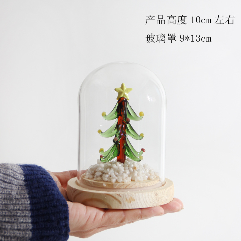 圣诞节礼物拉丝圣诞树淄博琉璃工艺品玻璃制品桌面摆件手工装饰灯详情40