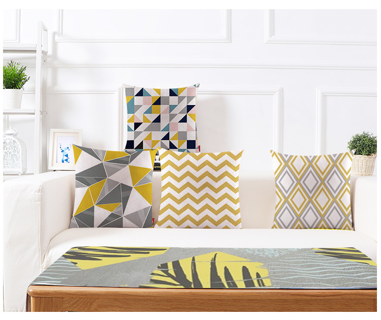 Nordic checkered Amazon bestseller linen short plush solid color checkered cushion pillowcase souvenir custom pillow pic 18