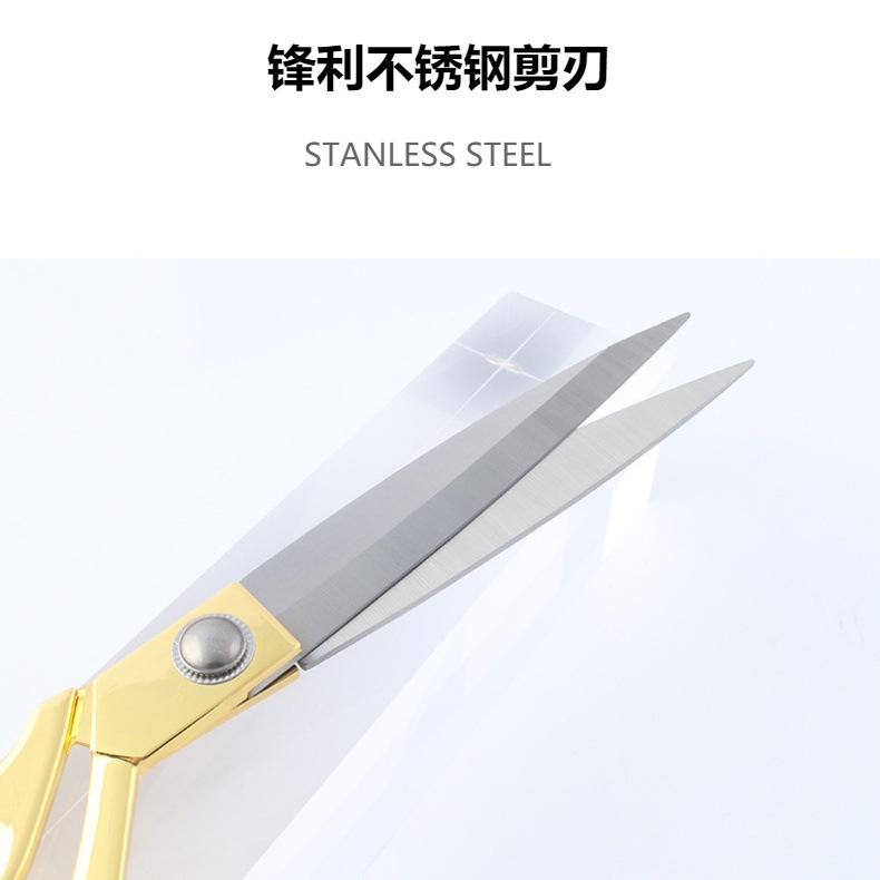 Cross-border opening ribbon-cutting scissors, ribbon-cutting ribbons, stainless steel, large handle golden scissors for festive occasions and weddings pic 5