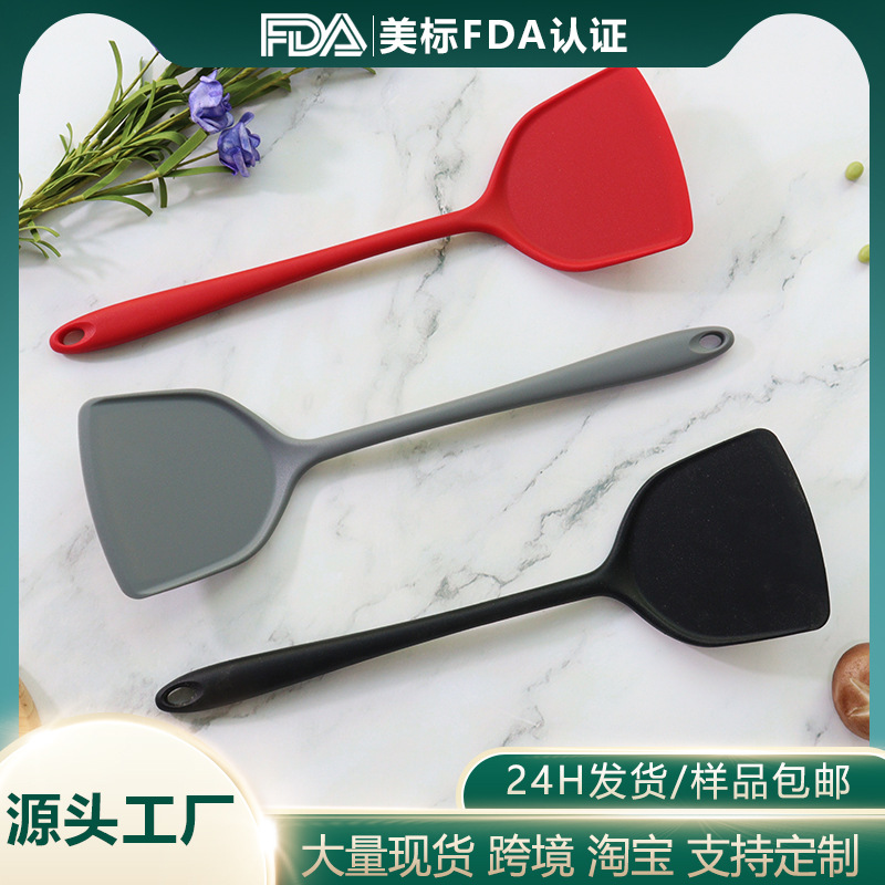 Tamagoyaki silicone spatula, non-stick pan, silicone spatula, double-color handle flat pan, tamagoyaki spatula in stock for wholesale pic 2