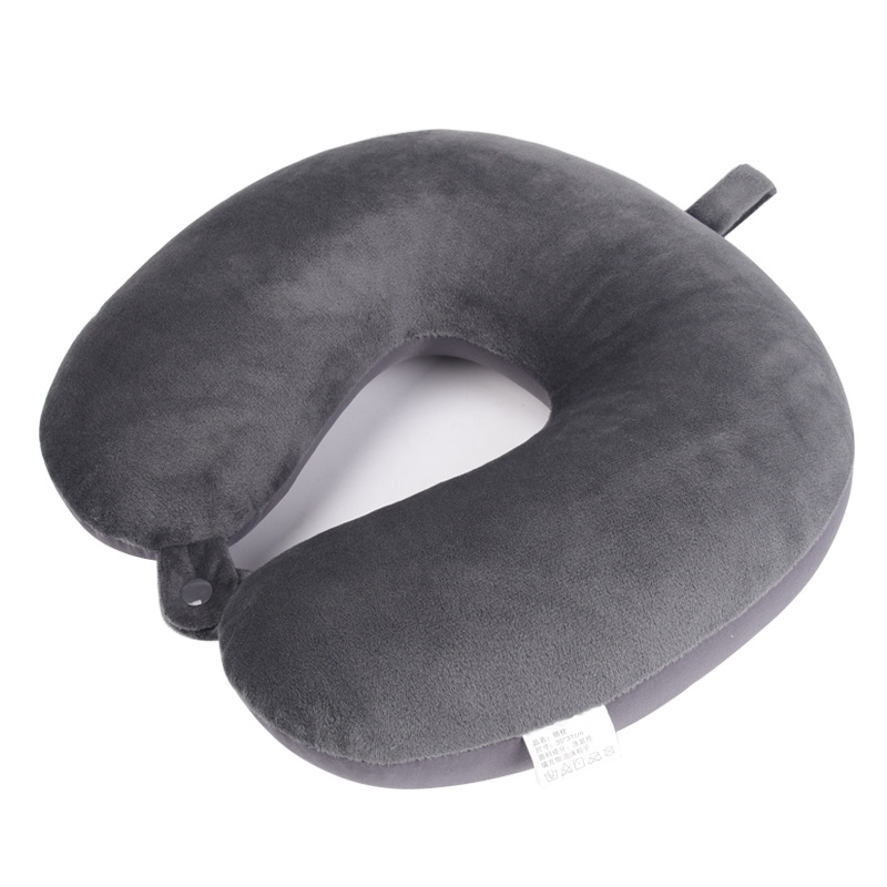 Foam particle solid-color U-shaped pillow, airplane travel pillow, solid-color U-shaped neck pillow, single-color nap neck pillow customization pic 1