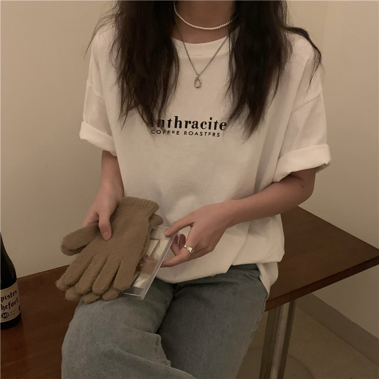 夏季棉质短袖t恤女装潮韩版宽松大码半袖打底衫 chic港味上衣代发详情4