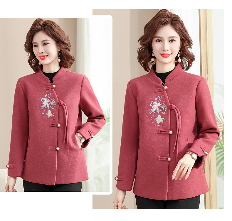 New autumn coat for middle-aged mothers in 2024, a new Chinese-style and stylish spring and autumn woolen overcoat for middle-aged and elderly women pic 49
