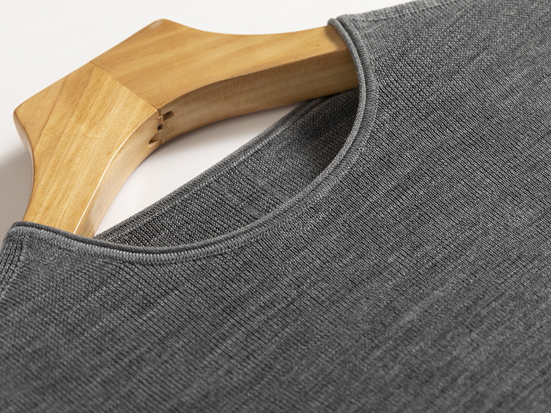 Early autumn machine-washable Yangzi yarn seamless one-piece 18-needle 100. Wool round-neck knitted sweater for women, slimming and shaping top pic 14