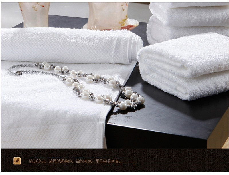 Five-star hotel towels, pure cotton adult face towels, thickened absorbent household white beauty salon face towels, high quality pic 22