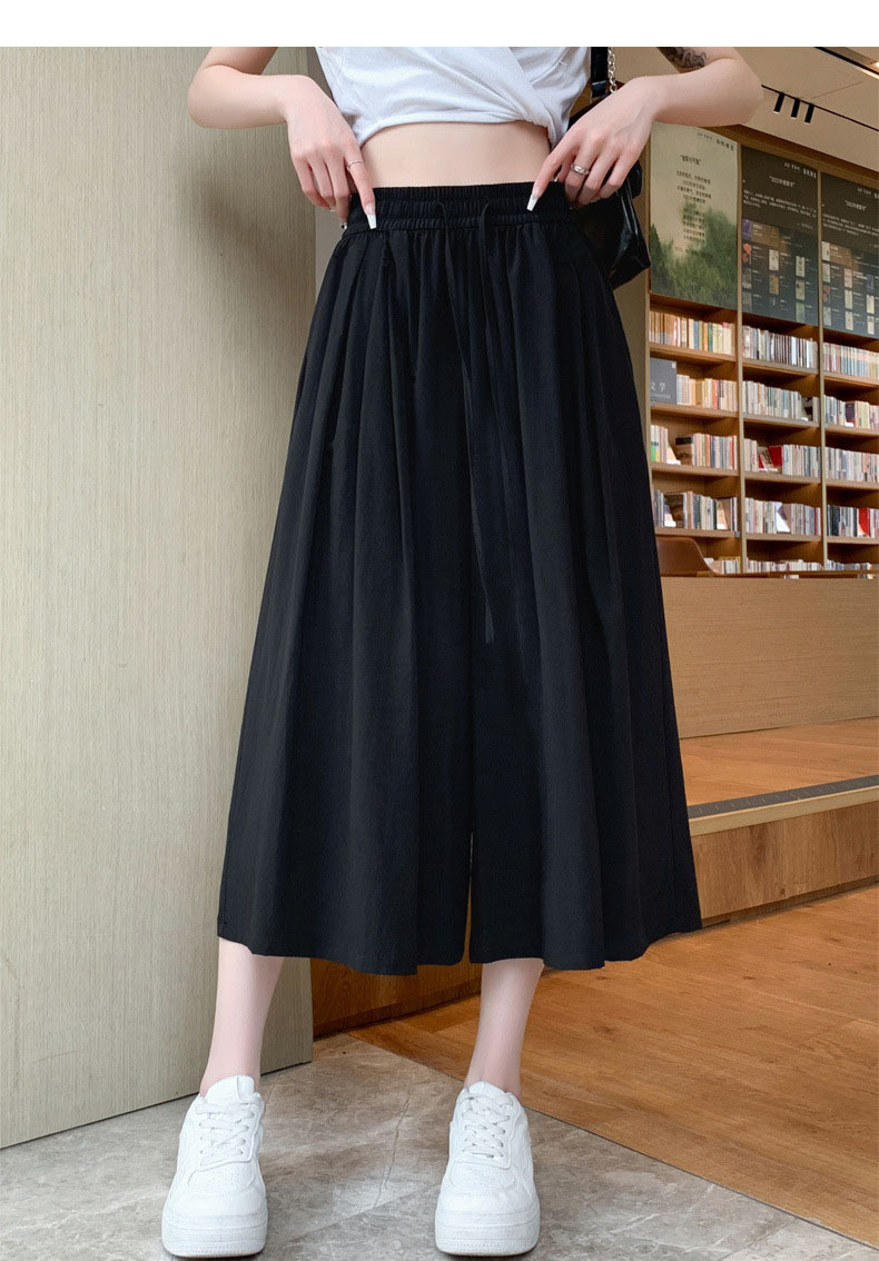 冰丝七分裙裤阔腿裤女夏季薄款宽松显瘦大码裤裙直筒休闲山本裙裤详情10
