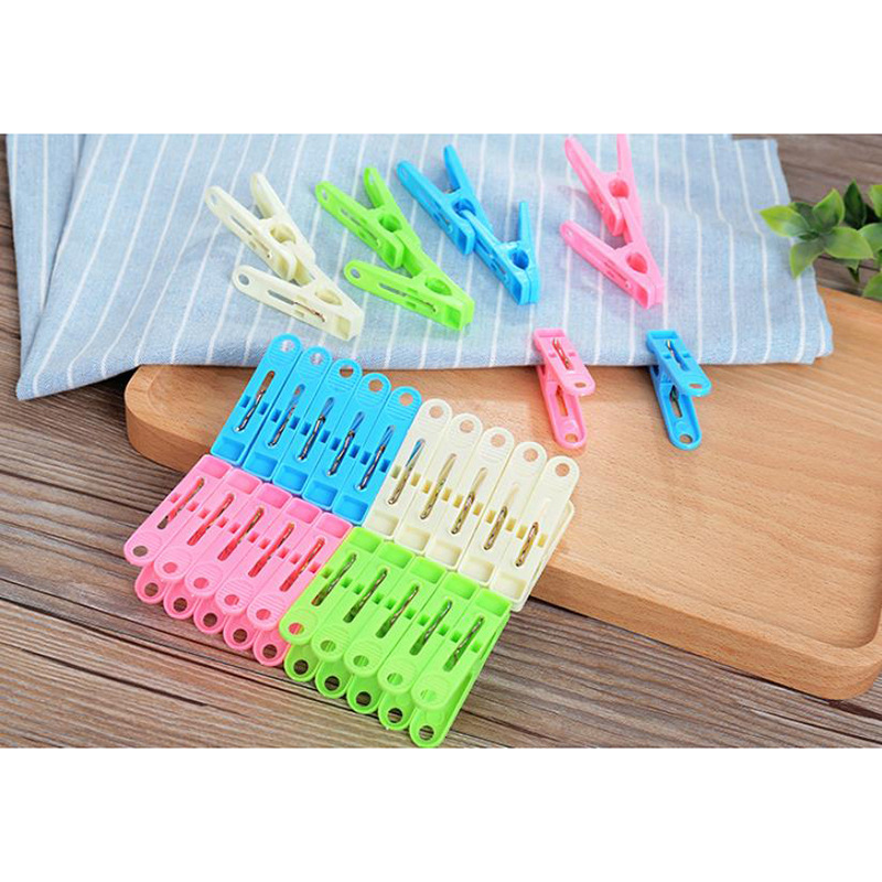 Sock drying clips, spring clips, windproof clothes drying clips, quilt drying clips, anti-slip plastic racks, 20 pieces each pic 17