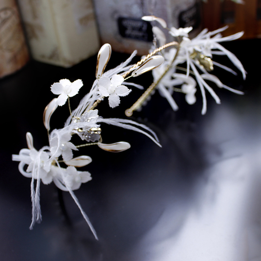 Korean version crystal headband, photo studio, magazine cover design, festival celebration, stage performance, fairy feather headwear pic 7
