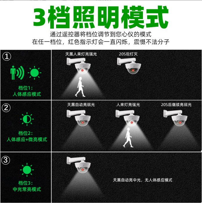 2022 new products: Solar lamp, fake camera surveillance lamp, human body sensor wall lamp, wireless pic 18