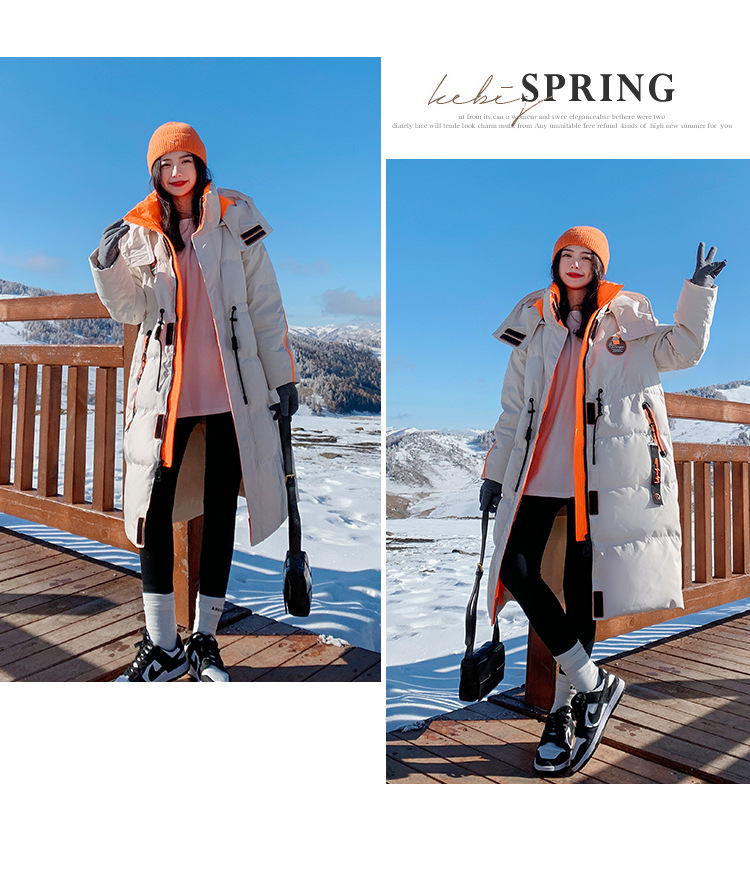 2022 mujer engrosada sobre la rodilla suelta abajo chaqueta regular medio largo commuter solid color abajo invierno nuevo pic 17