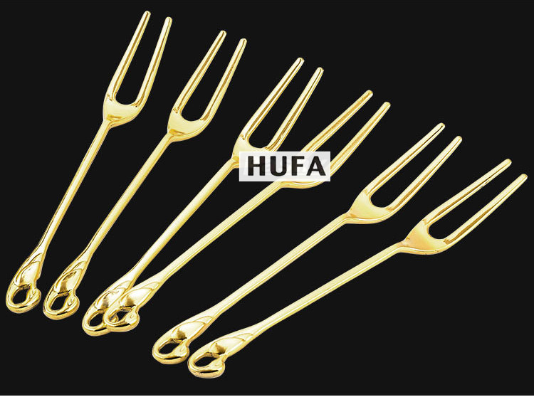 Hotel supplies: Fruit forks, fruit skewers, fruit forks in gold and silver, Cygnus cake forks pic 18