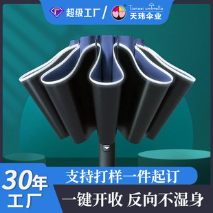 劳斯莱斯手柄直骨晴雨伞加大加固自动伞防紫外线黑胶纯色商务雨伞详情2
