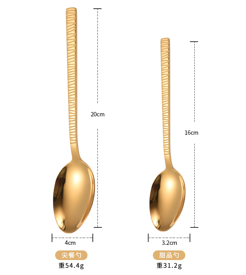 不锈钢刀叉勺套装跨境24件套方柄高颜值西餐餐具牛排刀叉勺子批发详情3