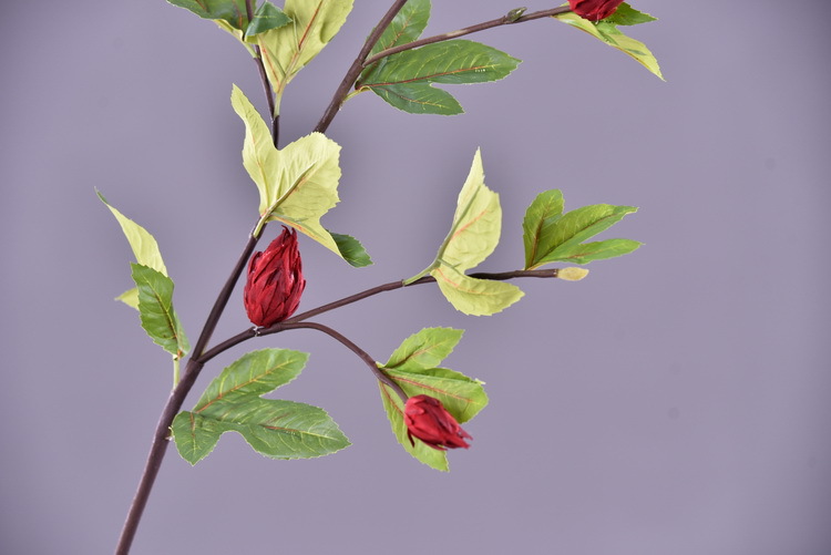 Factory direct sales of artificial hibiscus, modern and simple living room and hotel floor-standing artificial flowers wholesale, artificial roselle pic 6