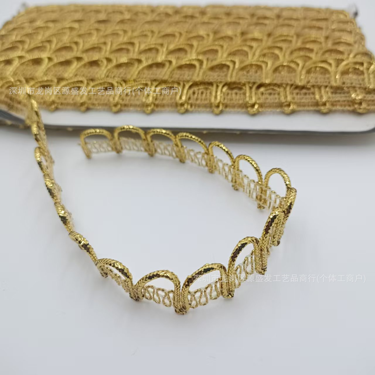 现货经典涤纶金银丝人字织带蜈蚣花边diy民族圣诞家居服装辅料详情7