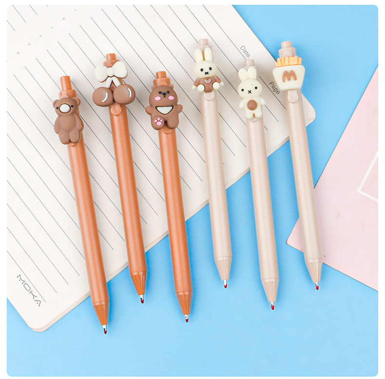 Cute and adorable series of press pens, high appearance level, three-dimensional cartoon press gel pen, 0.5 student press water pen pic 7