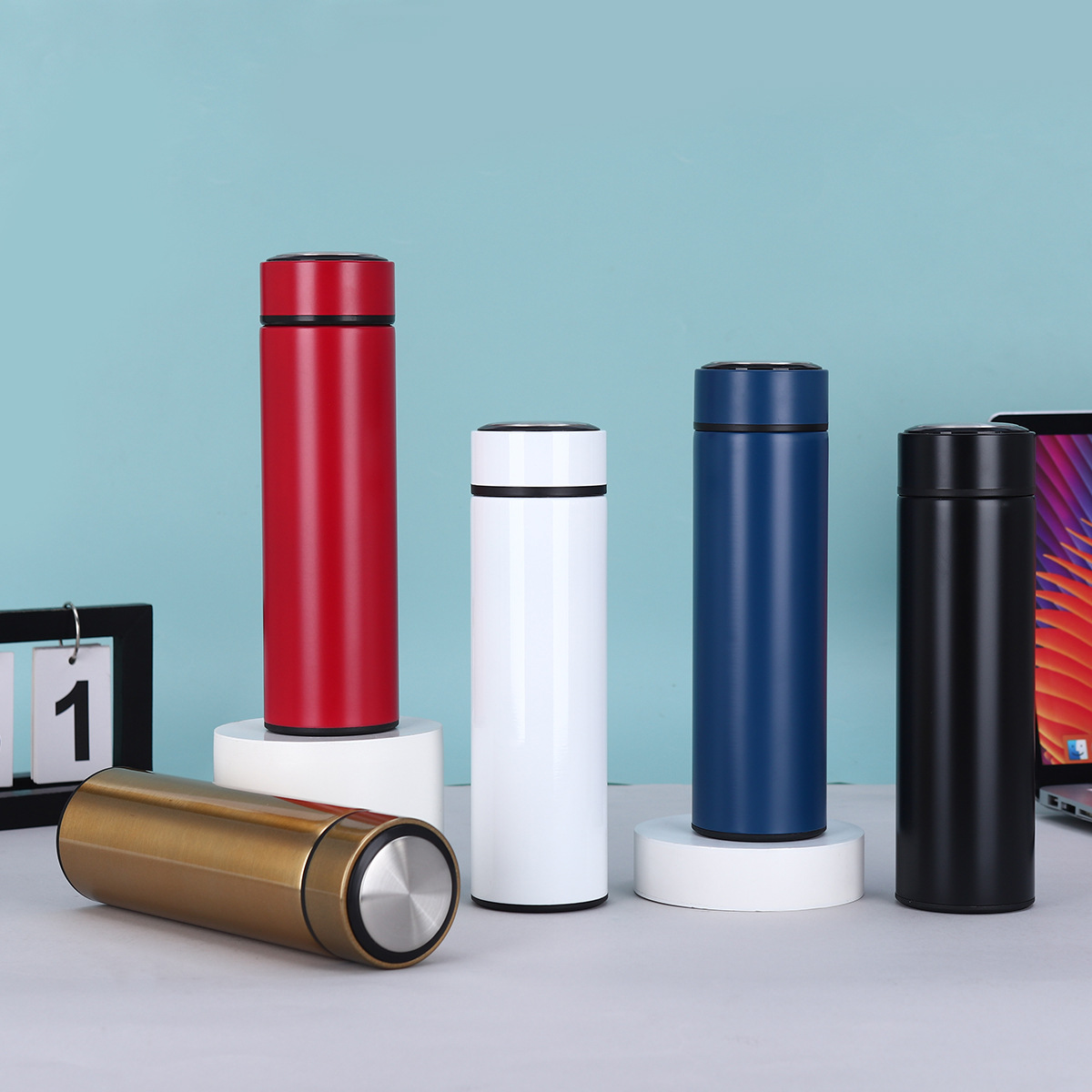 简约双层真空不锈钢保温杯便携茶水分离泡茶杯办公会议直身杯批发详情4