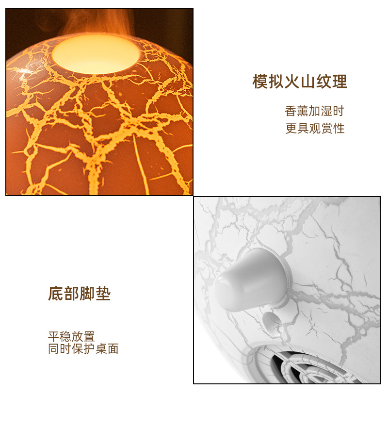 24年新款香薰机火焰裂纹投影加湿器空气净化器小型香氛机详情12