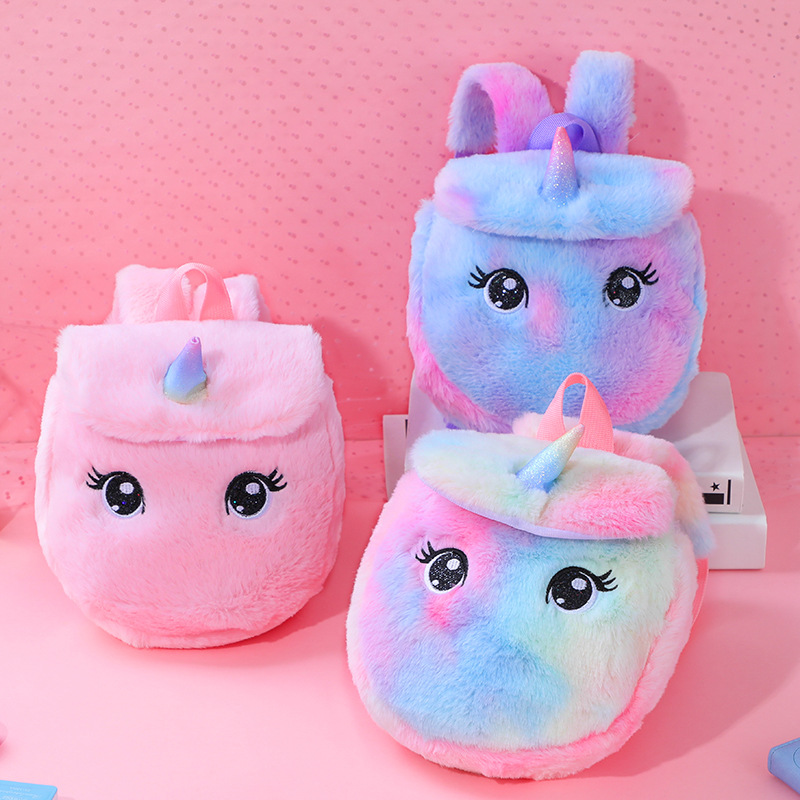 Unicorn独角兽毛绒小书包少女休闲背包双肩包可爱卡通幼儿 收纳包 pic 36