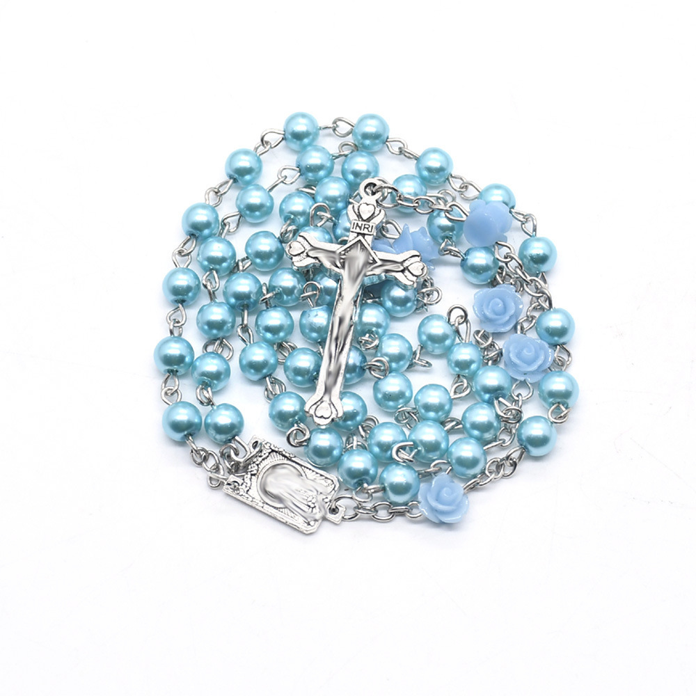 外贸货源松木珠十字珠十字架手链串珠手环Beads bracelet详情1