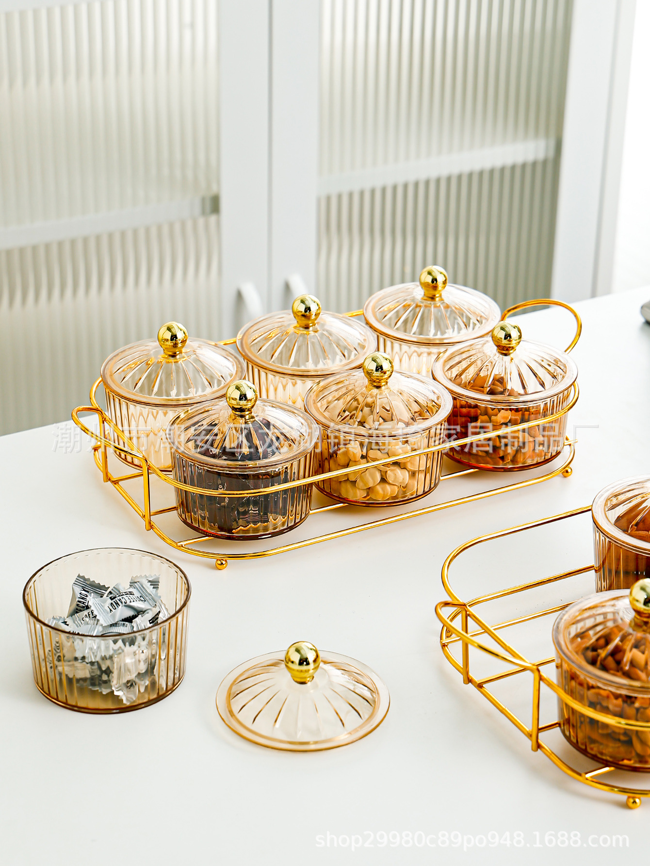 轻奢水果盘家用客厅茶几零食摆放盘高档分格果盘坚果干果盘糖果盘详情4