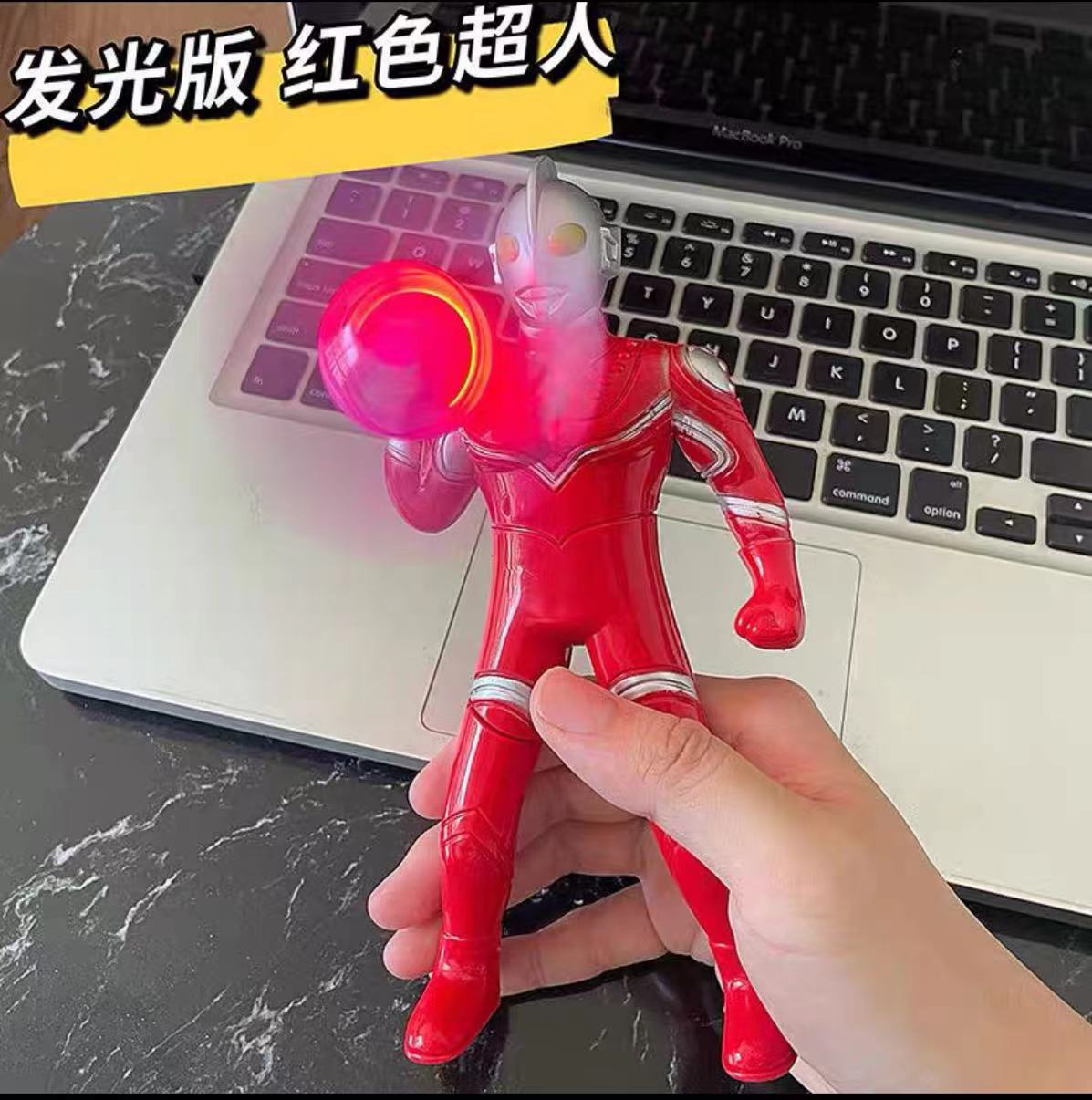 发光奥特曼手动按压小风扇户外解暑小型闪光风扇义乌玩具夜市摆摊详情4